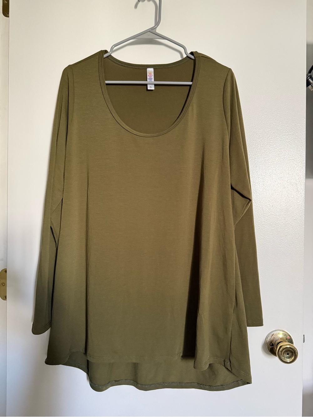 LuLaRoe Olive Green Long Sleeve Scoop Neck Top